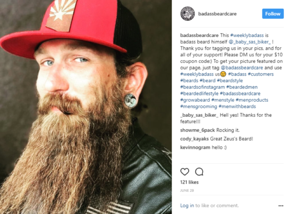 Instagram per la cura della barba