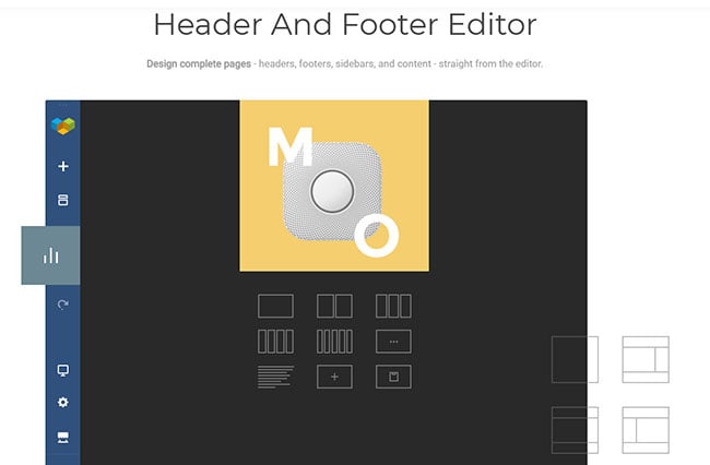 pembuat situs web editor header dan footer