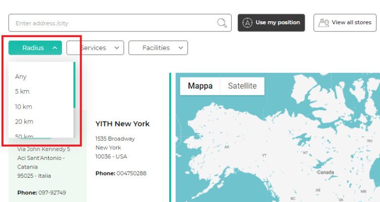 WordPress 的 YITH 商店定位器允许您的客户通过实时获取路线轻松到达您的销售点。