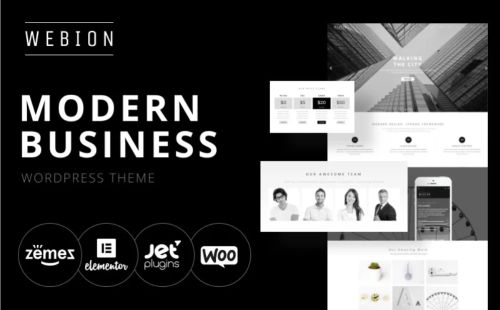 Webion - Tema minimalista de WordPress Elementor para servicios.