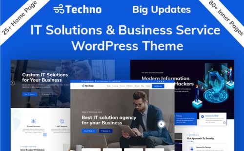 Techno - Thème WordPress pour solutions informatiques et conseil aux entreprises.
