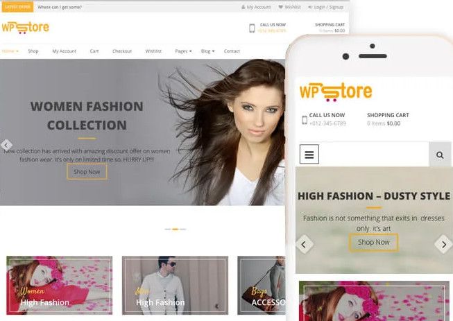 WP Store лучшая бесплатная тема WordPress для магазина WooCommerce.