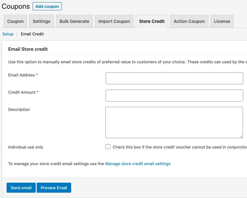 Plugin Smart Coupons kredit toko email.
