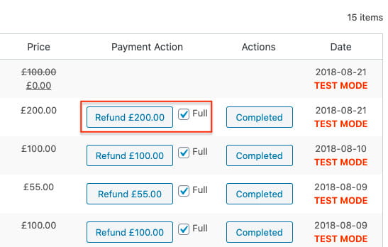 Stripe-Plugin für WooCommerce-Vollrückerstattung.