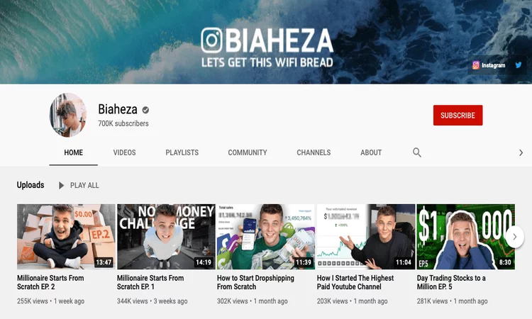 biaheza youtube 频道图片