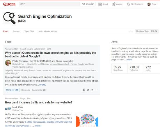 SEO форумы Quora