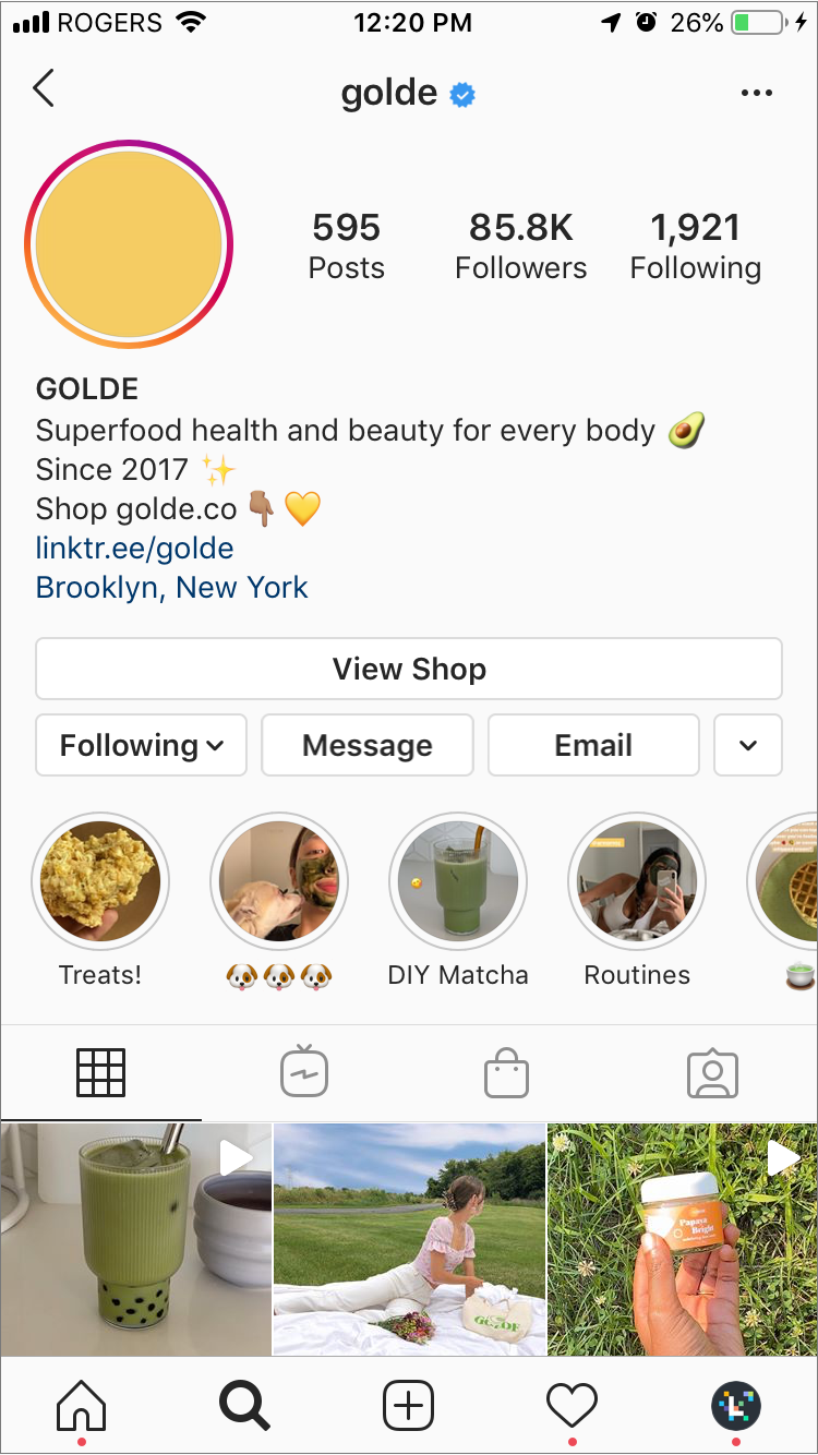 profil na Instagramie: golde