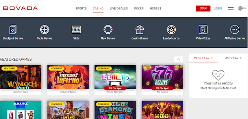 Internetowe pokoje pokerowe Bovada