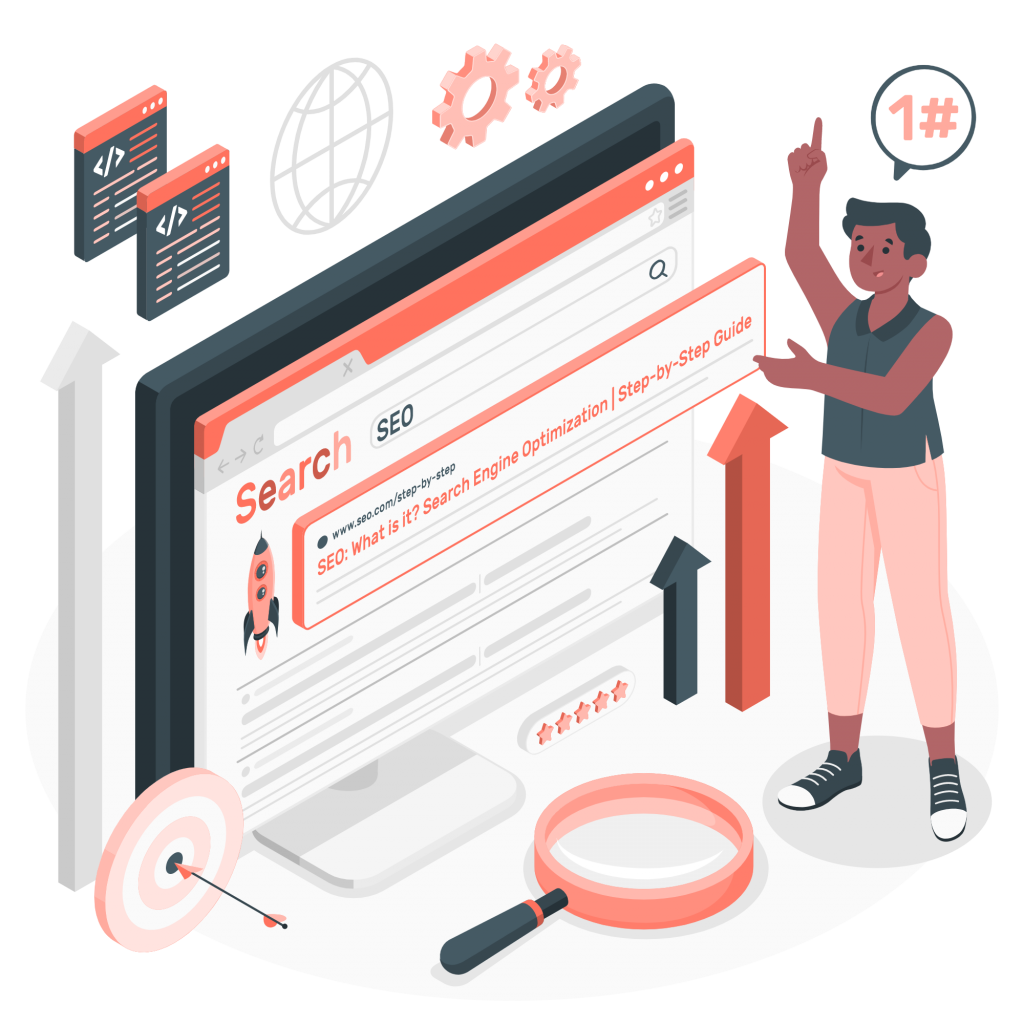 Un employé travaillant sur le référencement d'un site Web