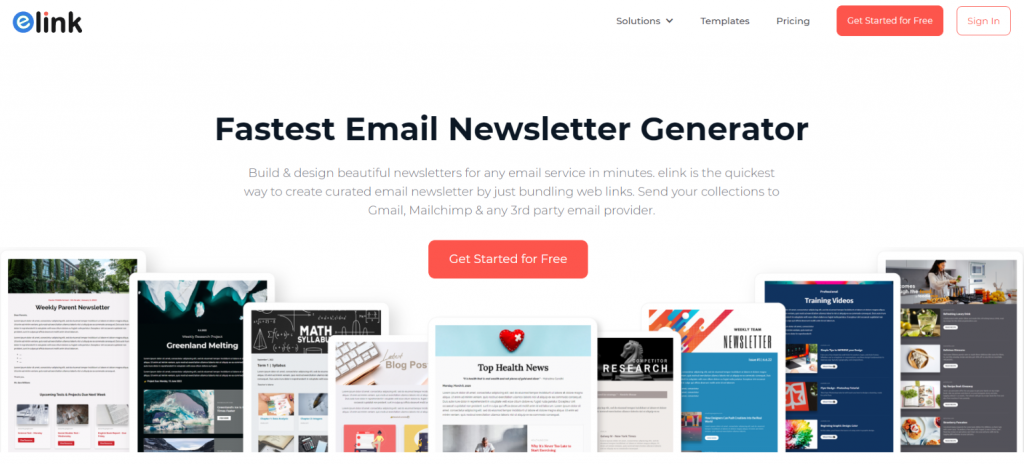 Elink.io : créateur de newsletter par e-mail