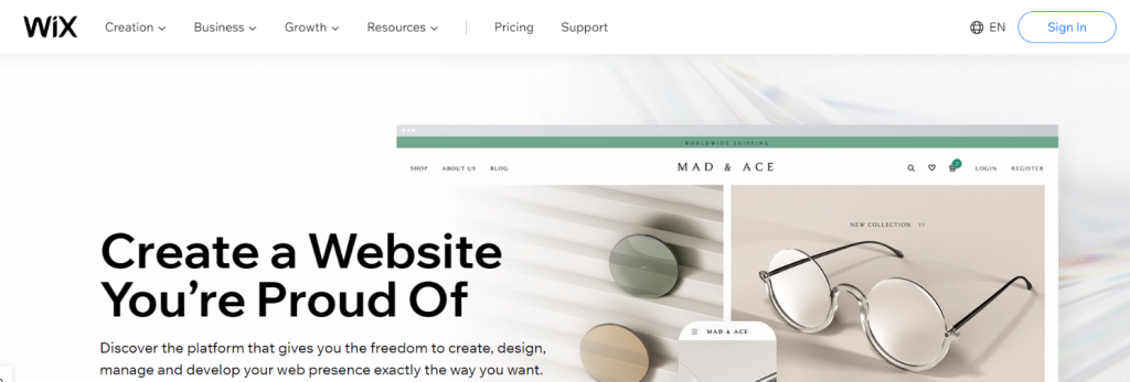 Wix : site de blogs