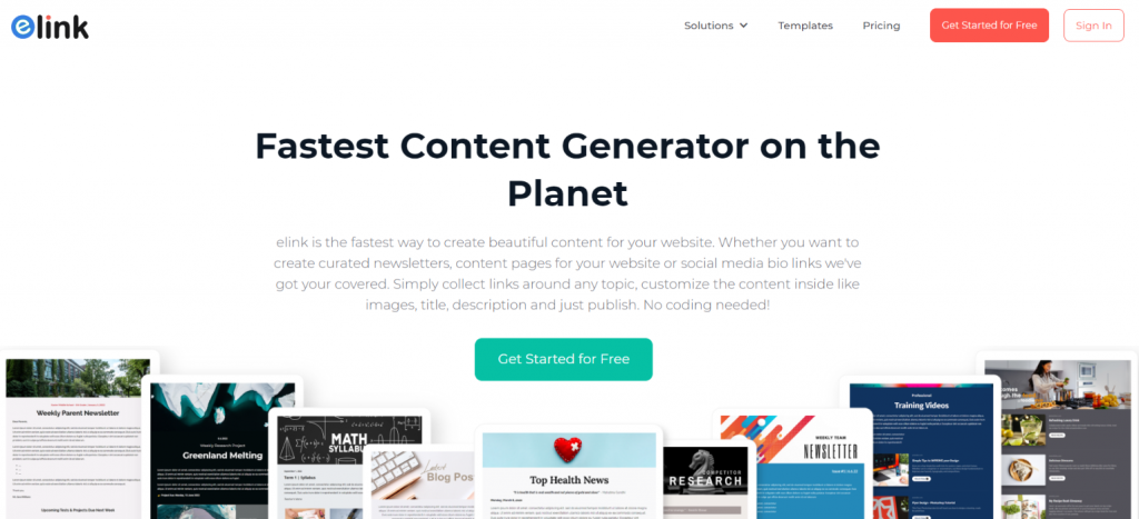 elink.io : créateur de pages Web