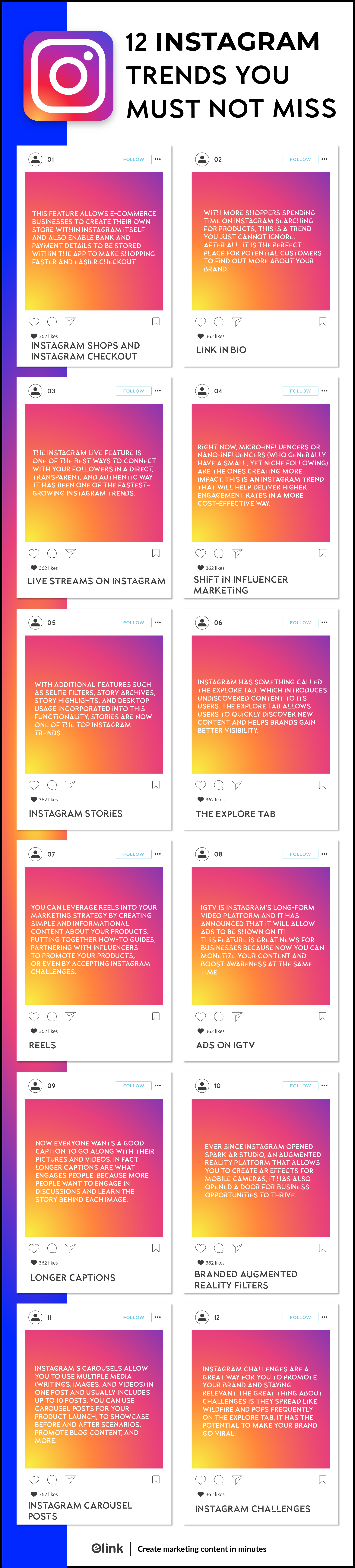 Infografik zu Instagram-Trends
