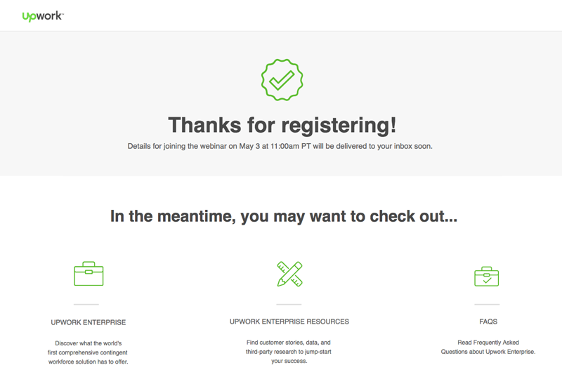 Upwork gracias página