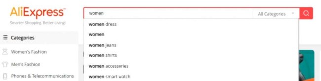 aliexpress-optimized-search-engine-ecommerce-ux AliExpress website