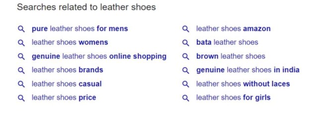 Google related searches