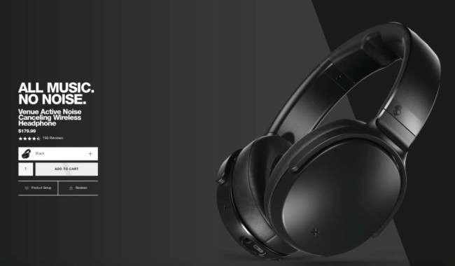 venue noise-canceling headphones ecommerce product page