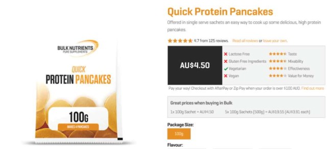 Bulk Nutrient ecommerce product page screenshot