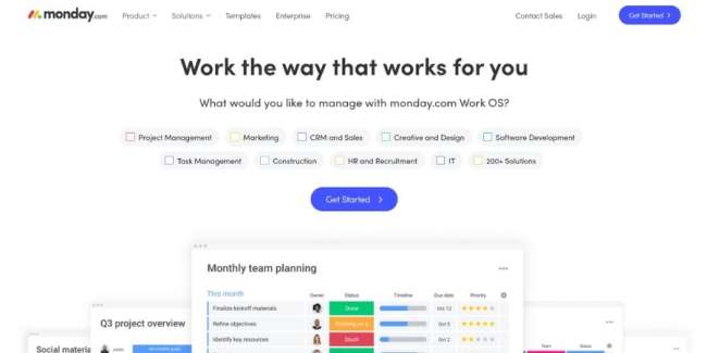 Monday project management tool