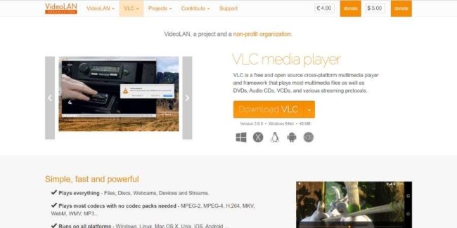 open source software solution: VLC Media Player