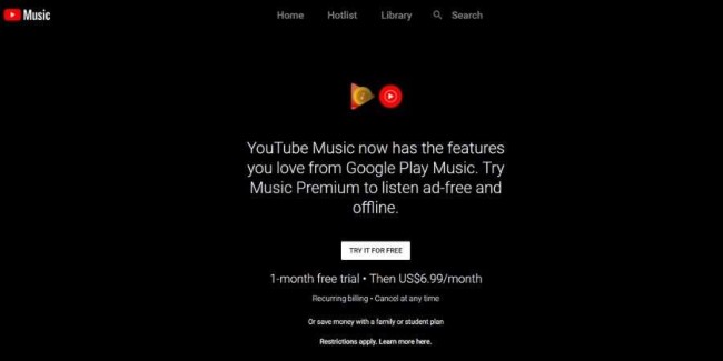 Google Play Music website