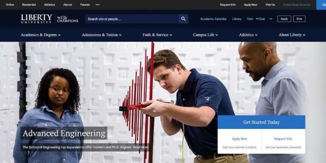 Uniwersytet Wolności Liberty University website