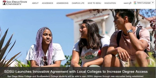 San Diego State University website