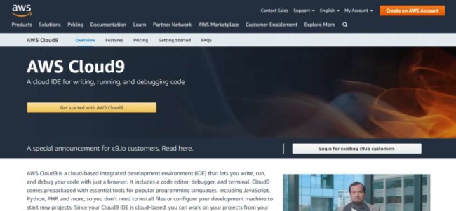 軟件開發工具:Cloud9站點主頁
