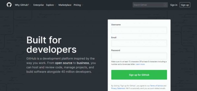 軟件開發工具:GitHub 站點主頁