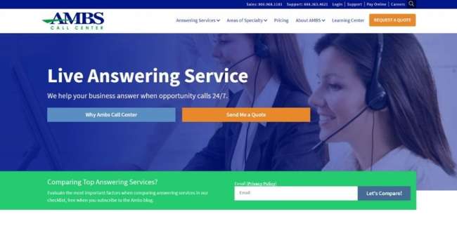 telesekreter-servis şirketleri-AMBS-Çağrı Merkezi AMBS Call Center website