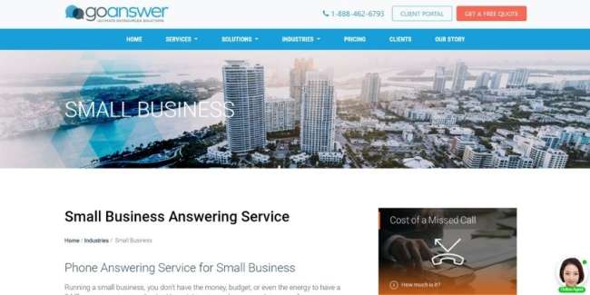 companii-de-servicii de răspuns-GoAnswer GoAnswer website