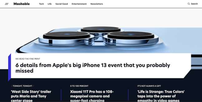 Mashable 최고의 기술 리뷰 사이트