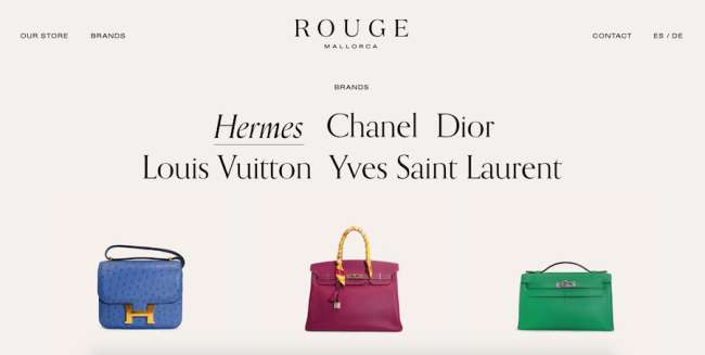 Design site web de modă Rouge Mallorca