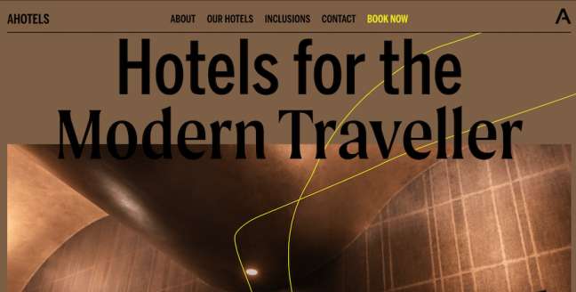 AHOTELs旅行ウェブサイトのデザイン