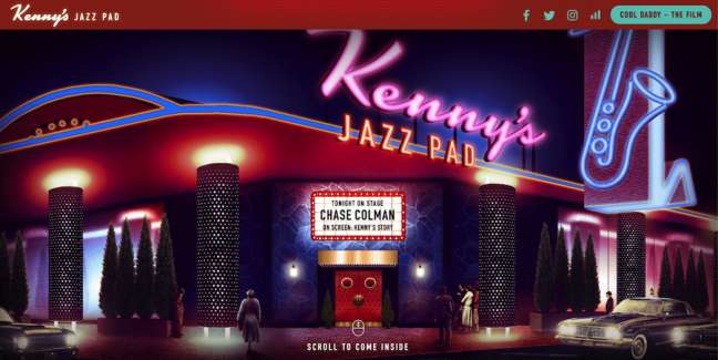 Kenny's Jazz Pad 필름 웹사이트 디자인