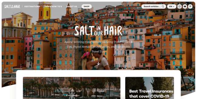 우리 머리카락의 소금 최고의 뉴스 및 잡지 웹 사이트 디자인