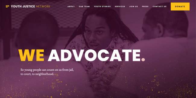 Los mejores diseños de sitios web educativos de Youth Justice Network