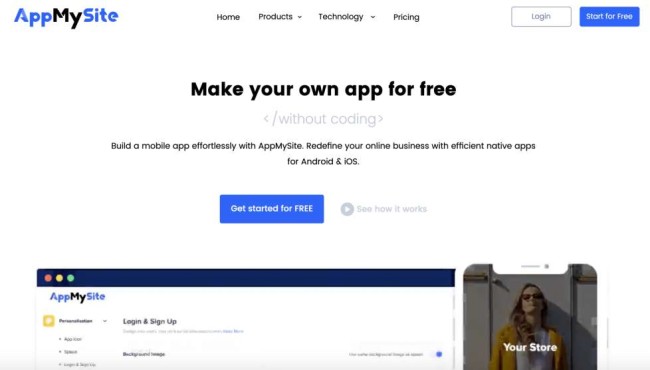 free-app-builders-AppMySite AppMySite website