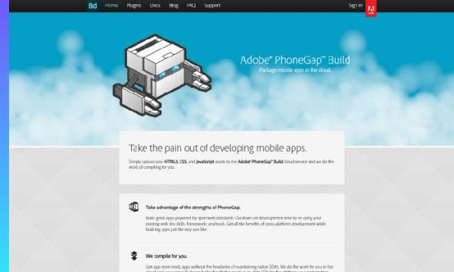免费应用程序构建器-Adobe-PhoneGap Adobe PhoneGap website