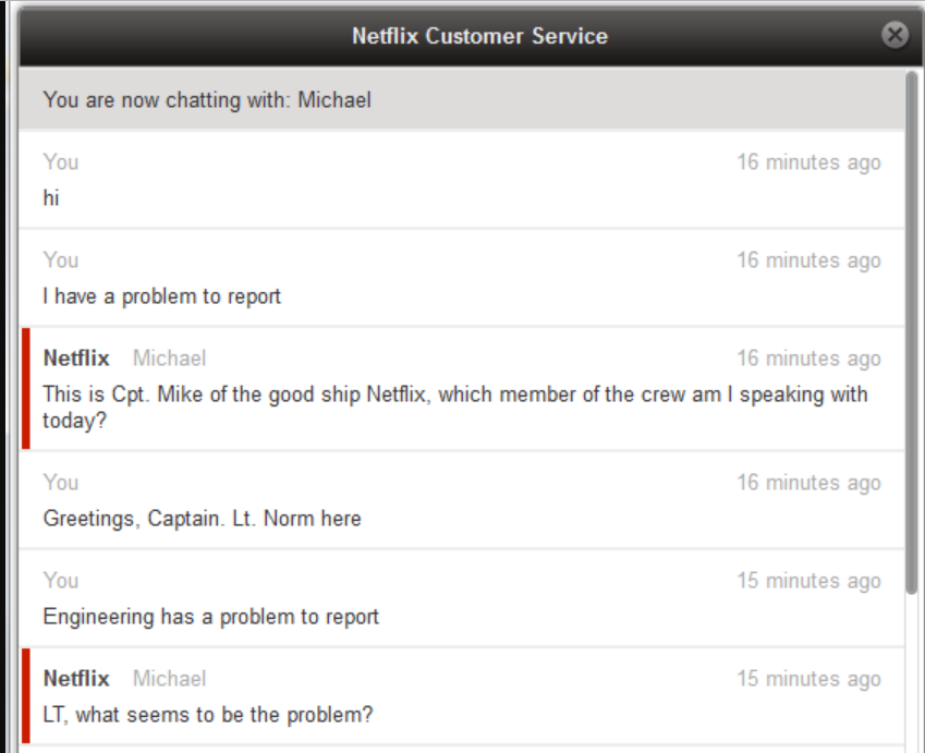 Tasa de conversión de chat en vivo de Netflix