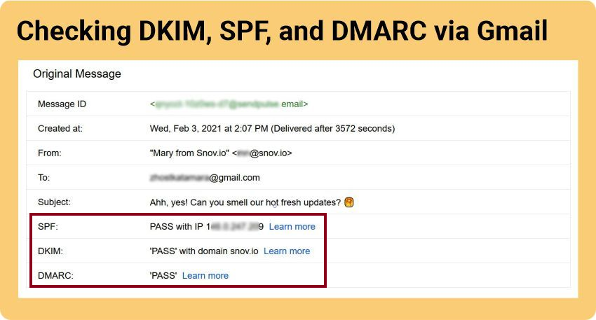 Gmailを介したDKIM、SPF、DMARCチェック