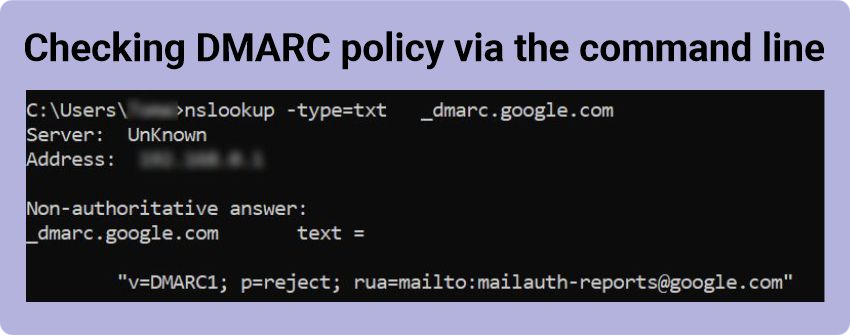DMARC 정책 확인