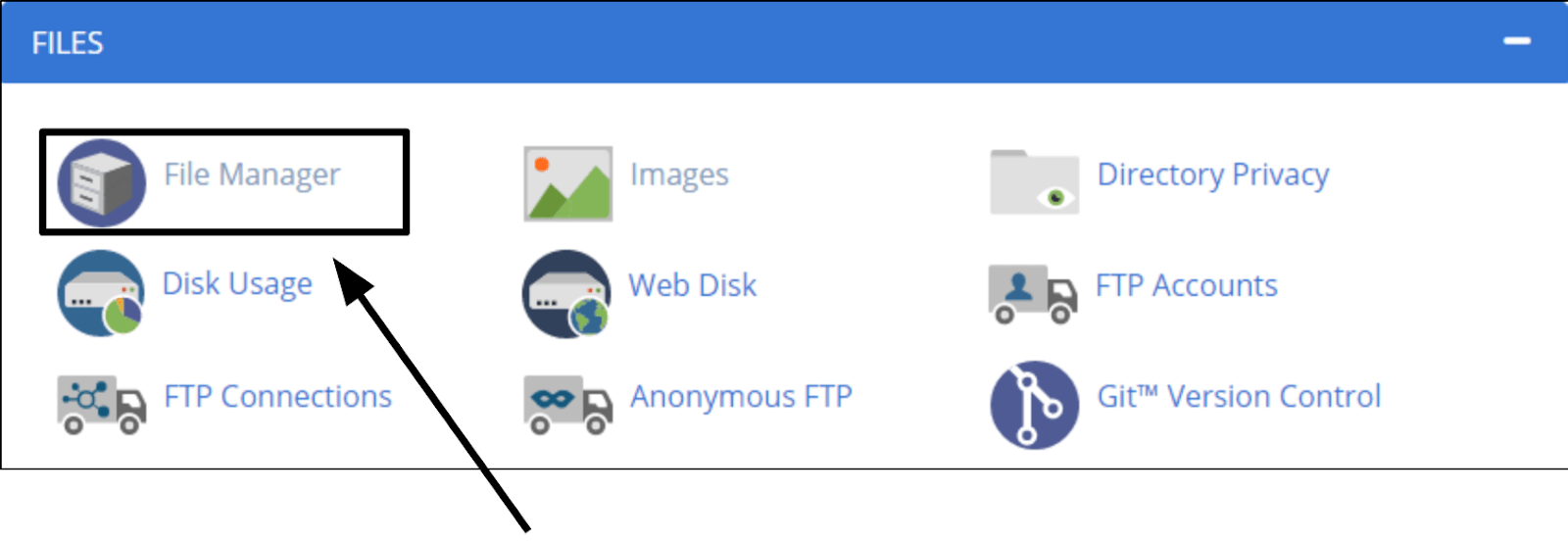 arrow-pointing-to-file-manager-in-cpanel