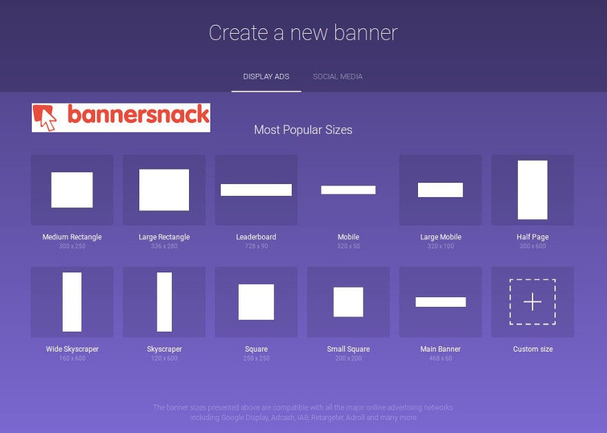 使用 Bannersnack 创建精美的横幅广告 - 并管理广告活动