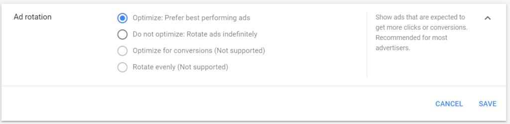 reclamele Google prezintă rotația anunțurilor pentru cumpărături