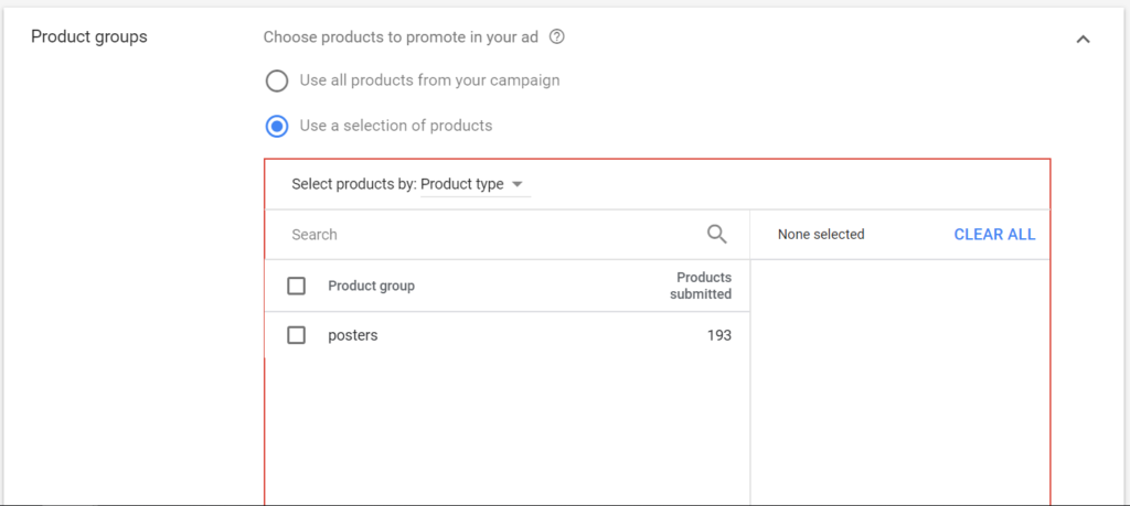reclamele google prezintă grupuri de produse reclame pentru cumpărături