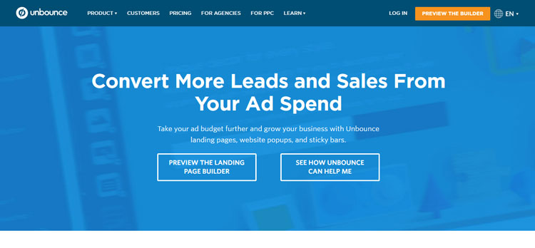 unbounce landing pages
