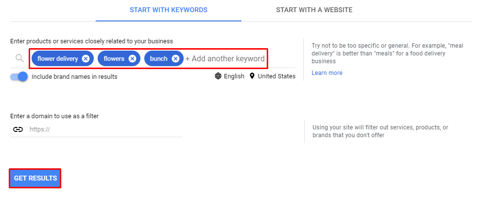 Sieben Möglichkeiten, die Anzahl der Anfragen bei Google herauszufinden 16261788365873 Searching new phrases with Google Keyword Planner