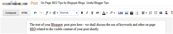 Blogspot tag header