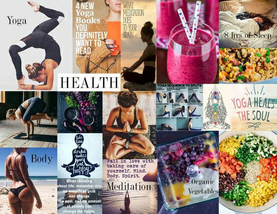Vision Board, um den Wunsch nach einem gesunden Leben auszudrücken